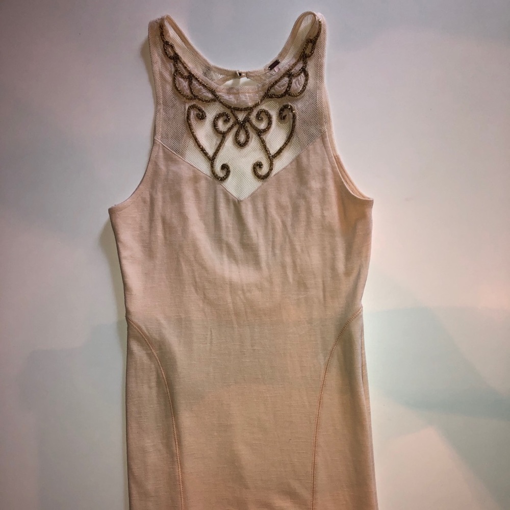 Ivory bodycon mini dress from free people Gold S